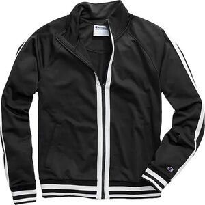Champion Track Athletic Athleisure Black & White Zip-up Jacket Wmn’s Lg